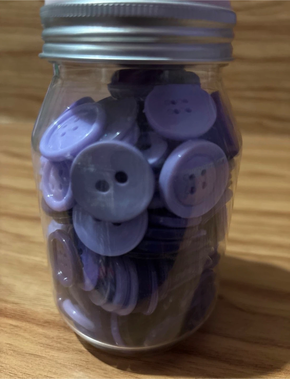 Jar of purple buttons - photo 2