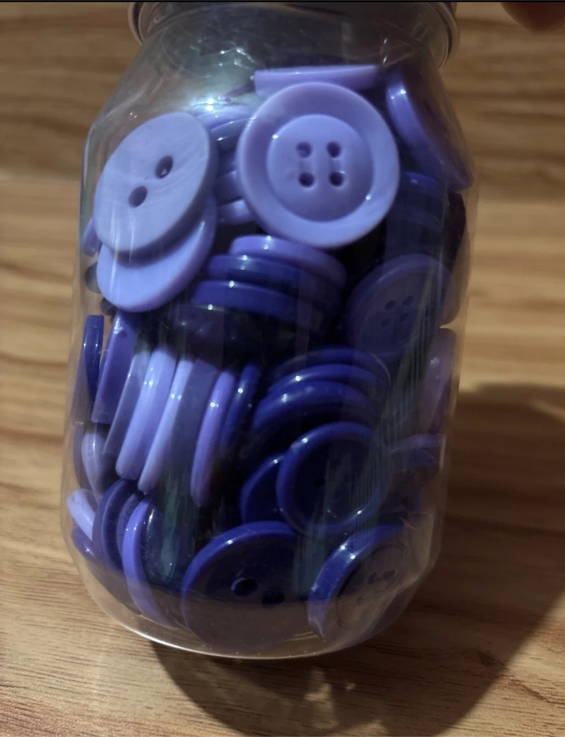 Jar of purple buttons - photo 3