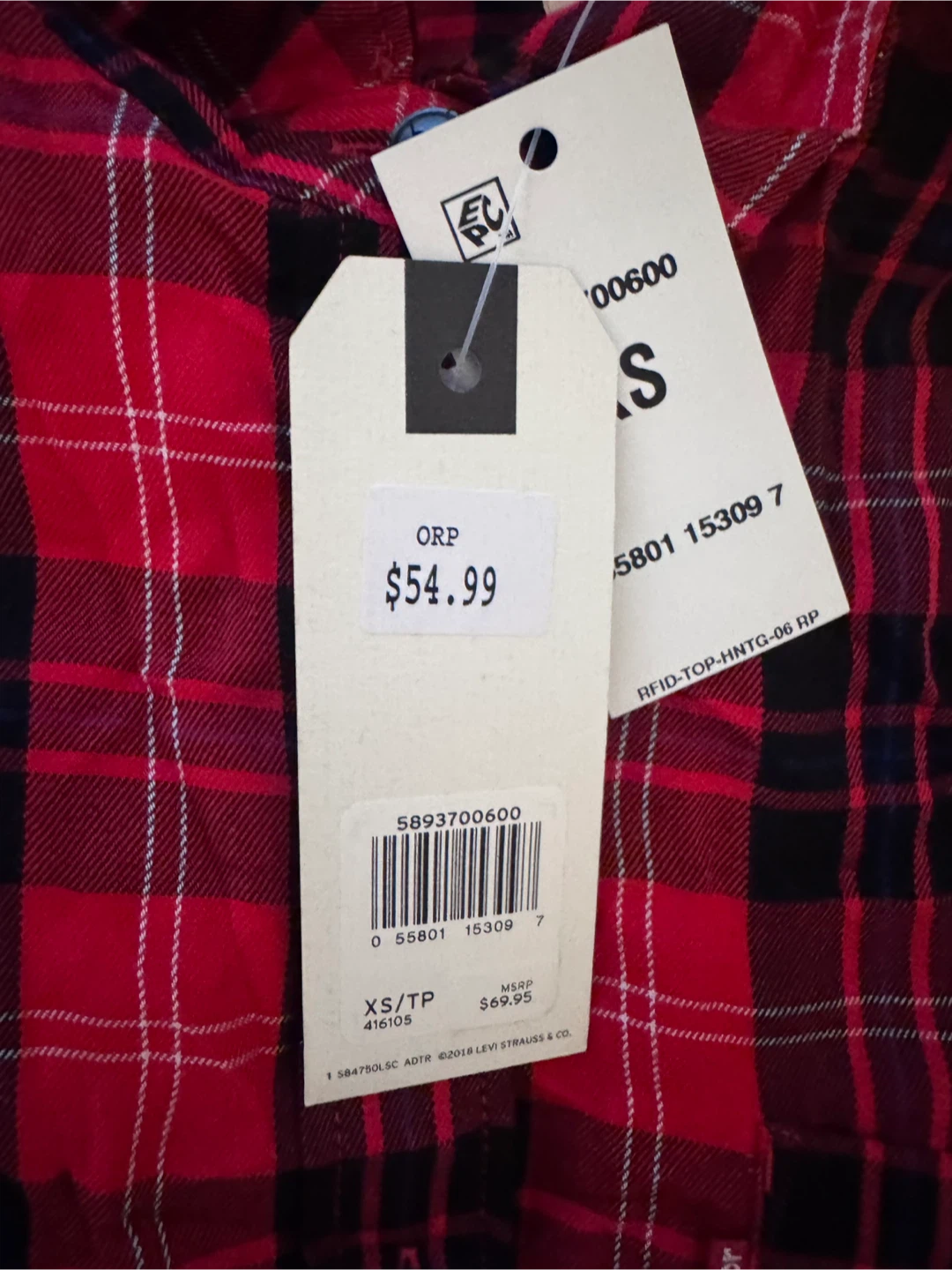 Levi's Boyfriend Fit Plaid Flannel Shirt - photo 4
