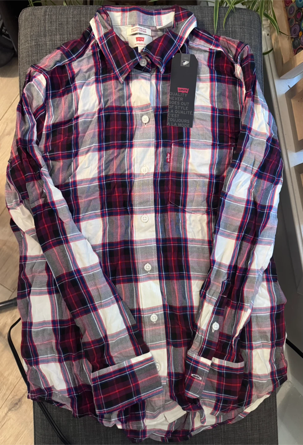 Levi's Boyfriend Fit Plaid Flannel Shirt - photo 3