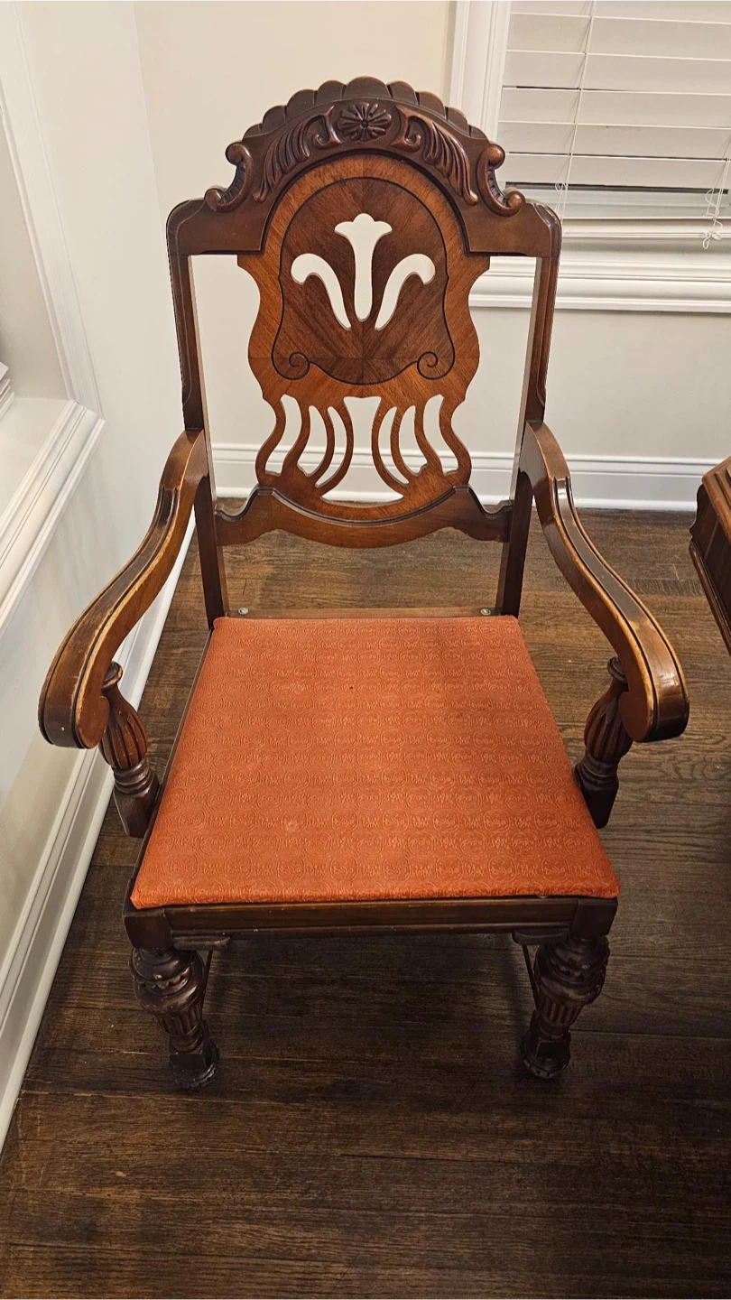 Antique Dining Table Set with 6 Chairs - photo 4