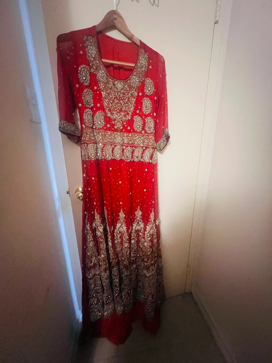 Embellished Red Maxi Bridal Dress - photo 2