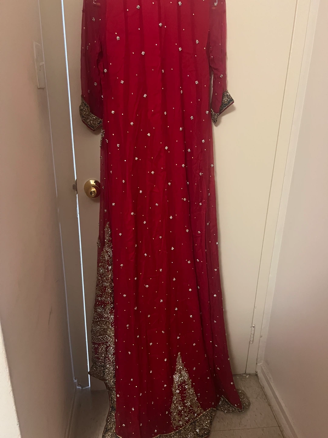 Embellished Red Maxi Bridal Dress - photo 4