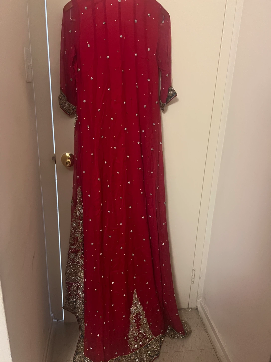 Embellished Red Maxi Bridal Dress - photo 5