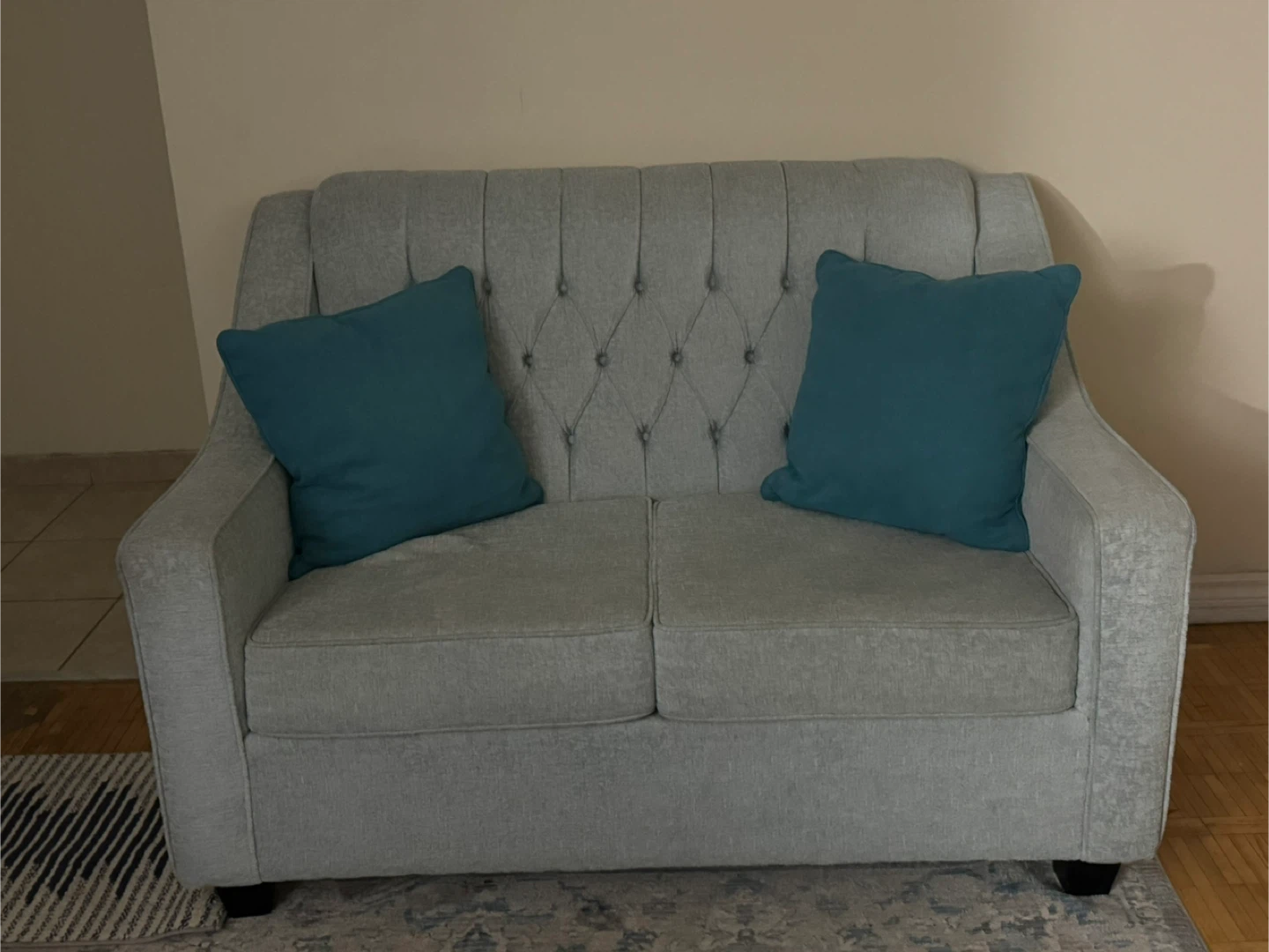 Teal Tufted Sofa - photo 5