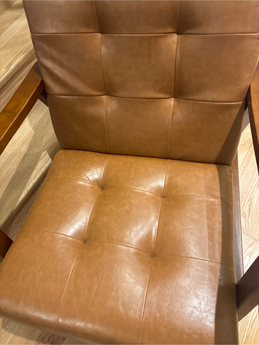 HAVVA 21.65" Tufted Artificial Leather Armchair - Brown - photo 5