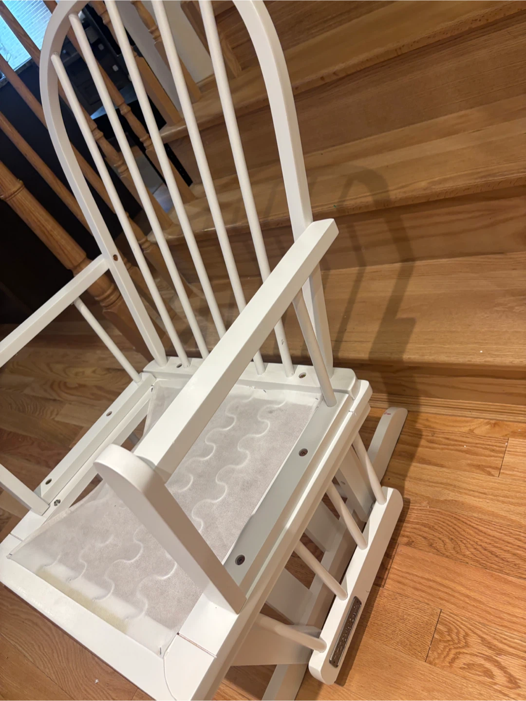 White Wooden Glider Rocking Chair- AS IS - photo 4