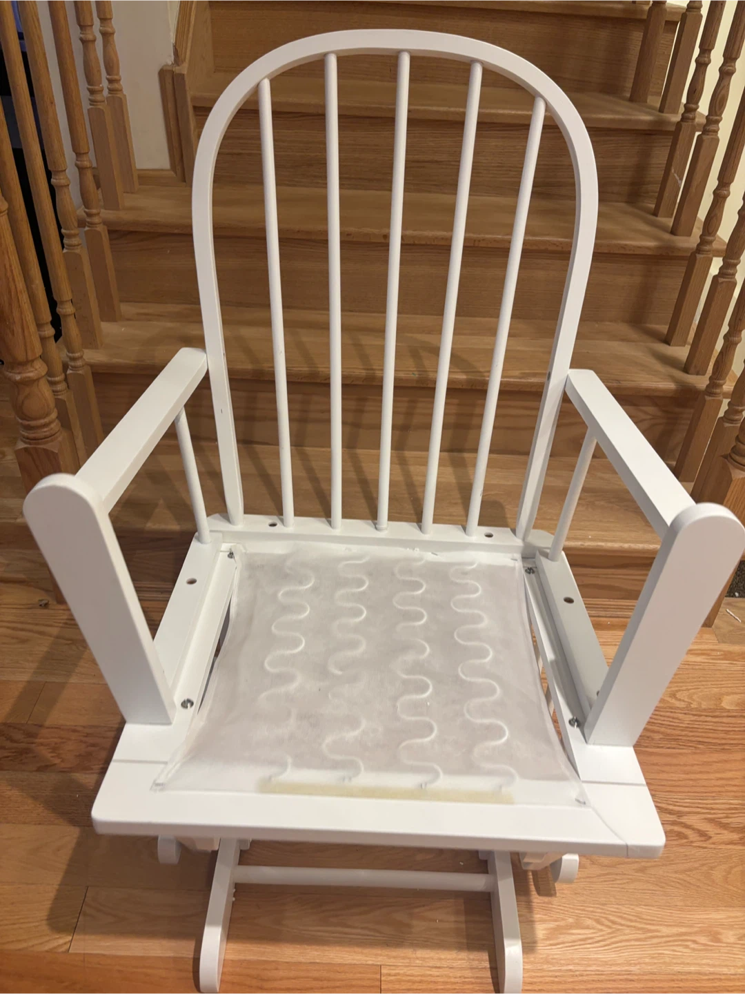 White Wooden Glider Rocking Chair- AS IS - photo 3
