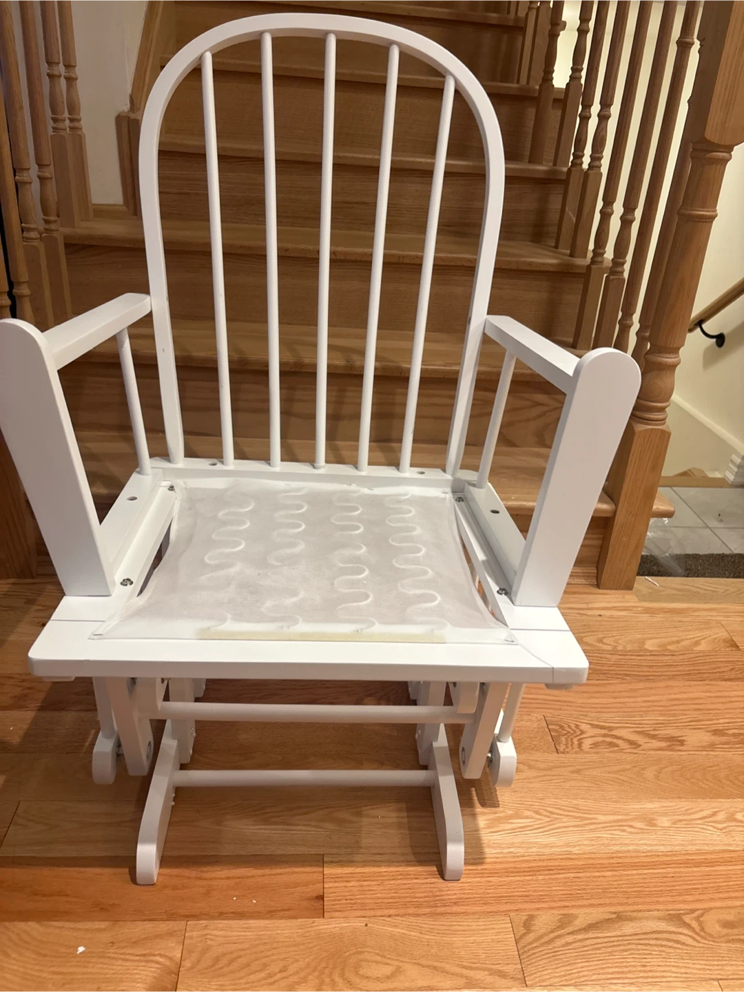 White Wooden Glider Rocking Chair- AS IS - photo 2