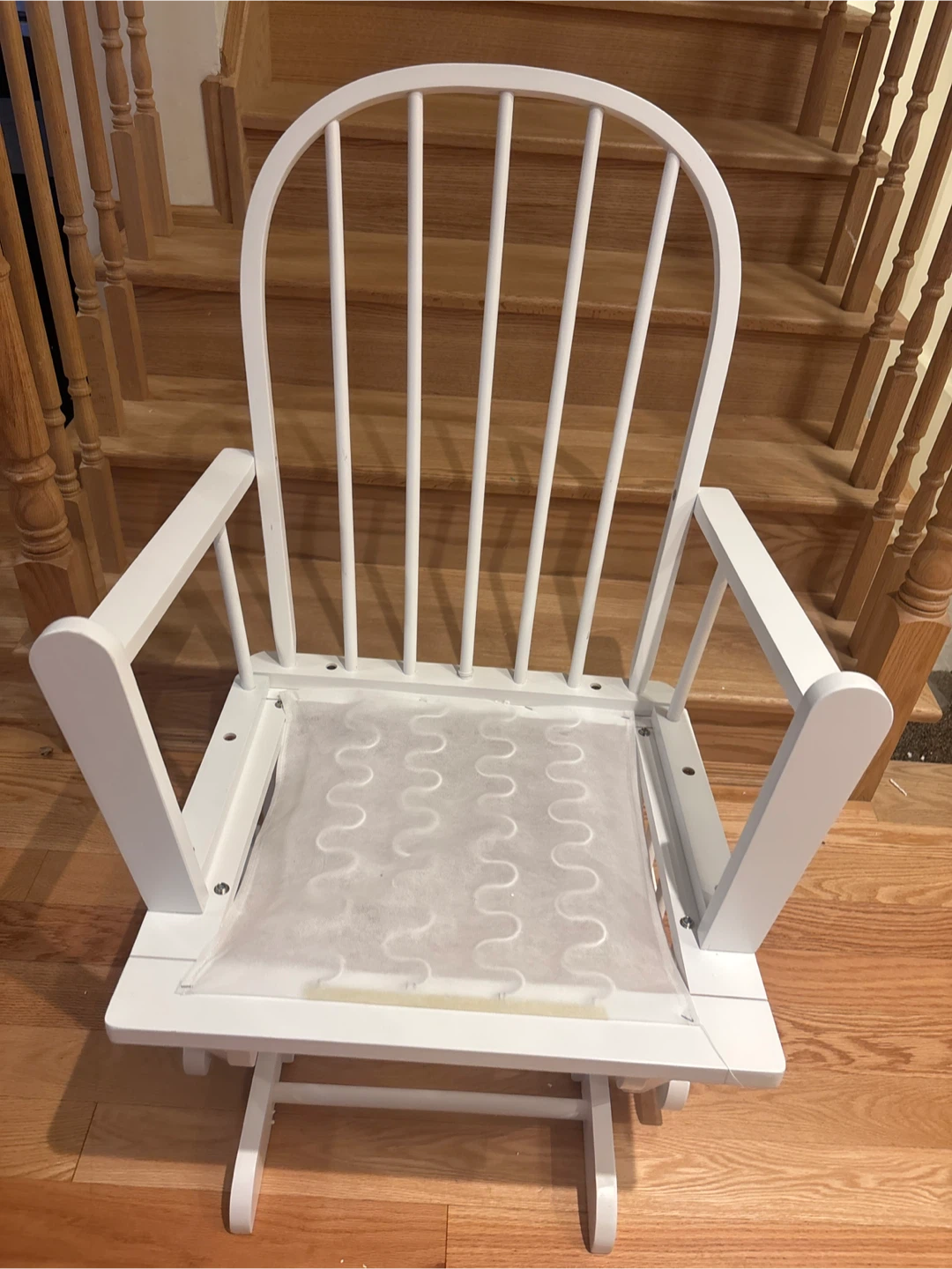 White Wooden Glider Rocking Chair- AS IS