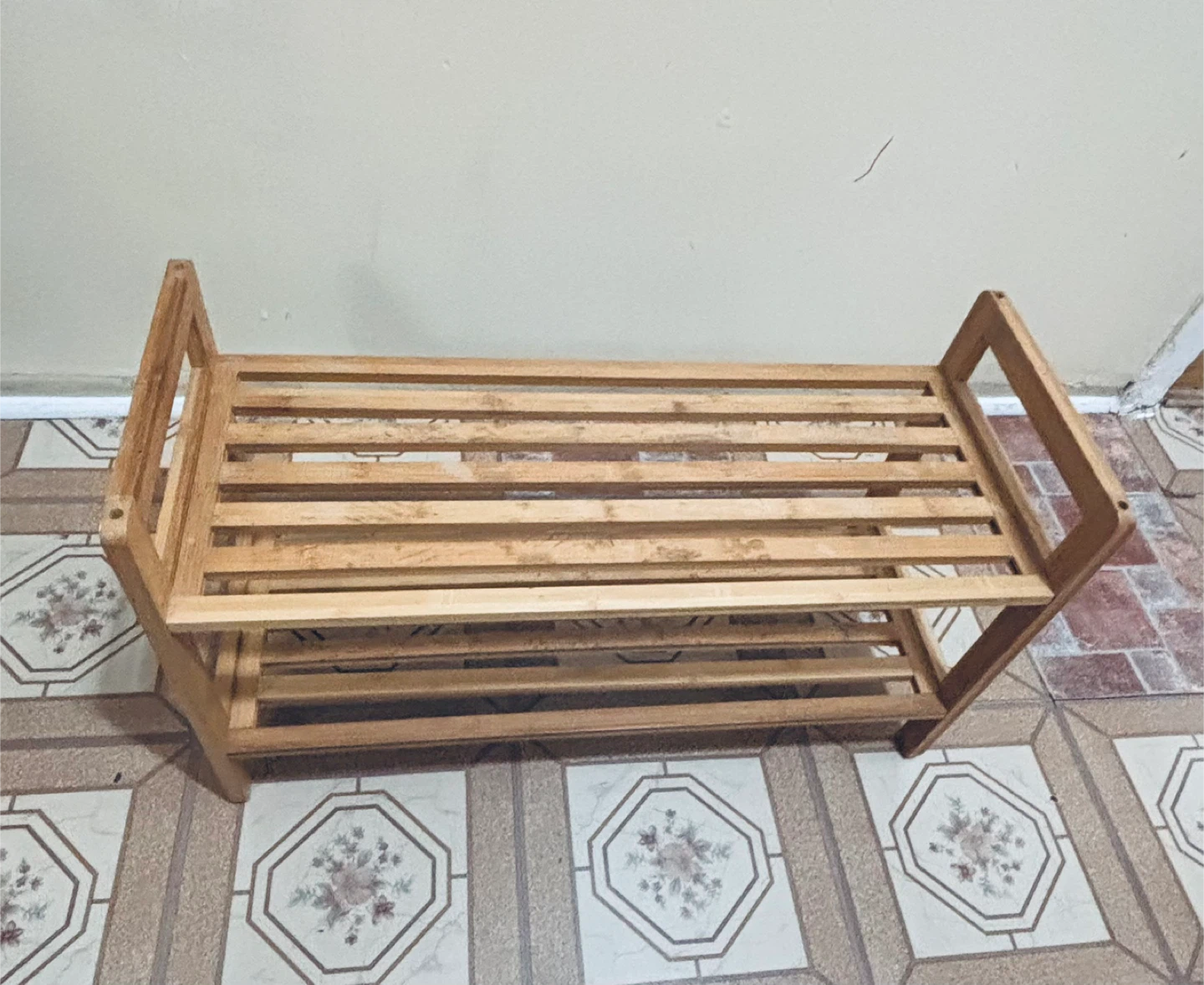 2-Tier Wooden Shoe Rack Shelf