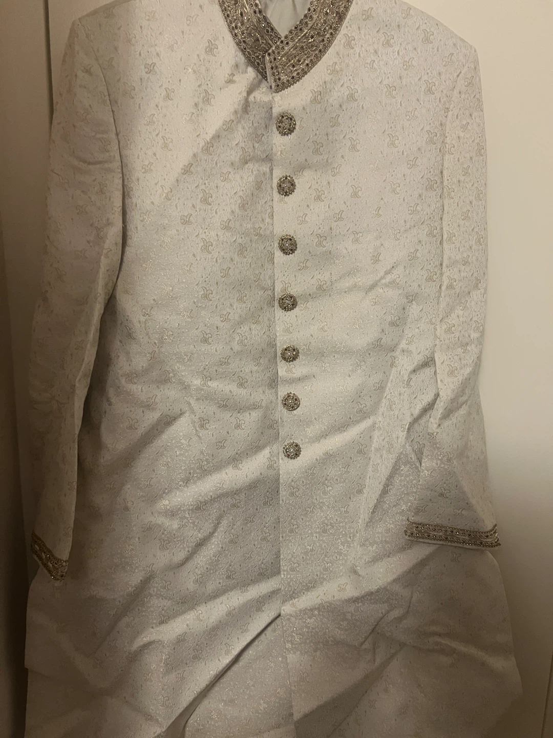 White Sherwani with inner Kurta - photo 3