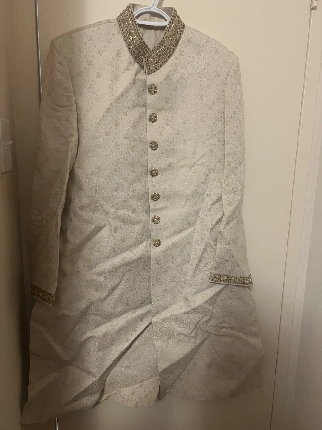 White Sherwani with inner Kurta - photo 4