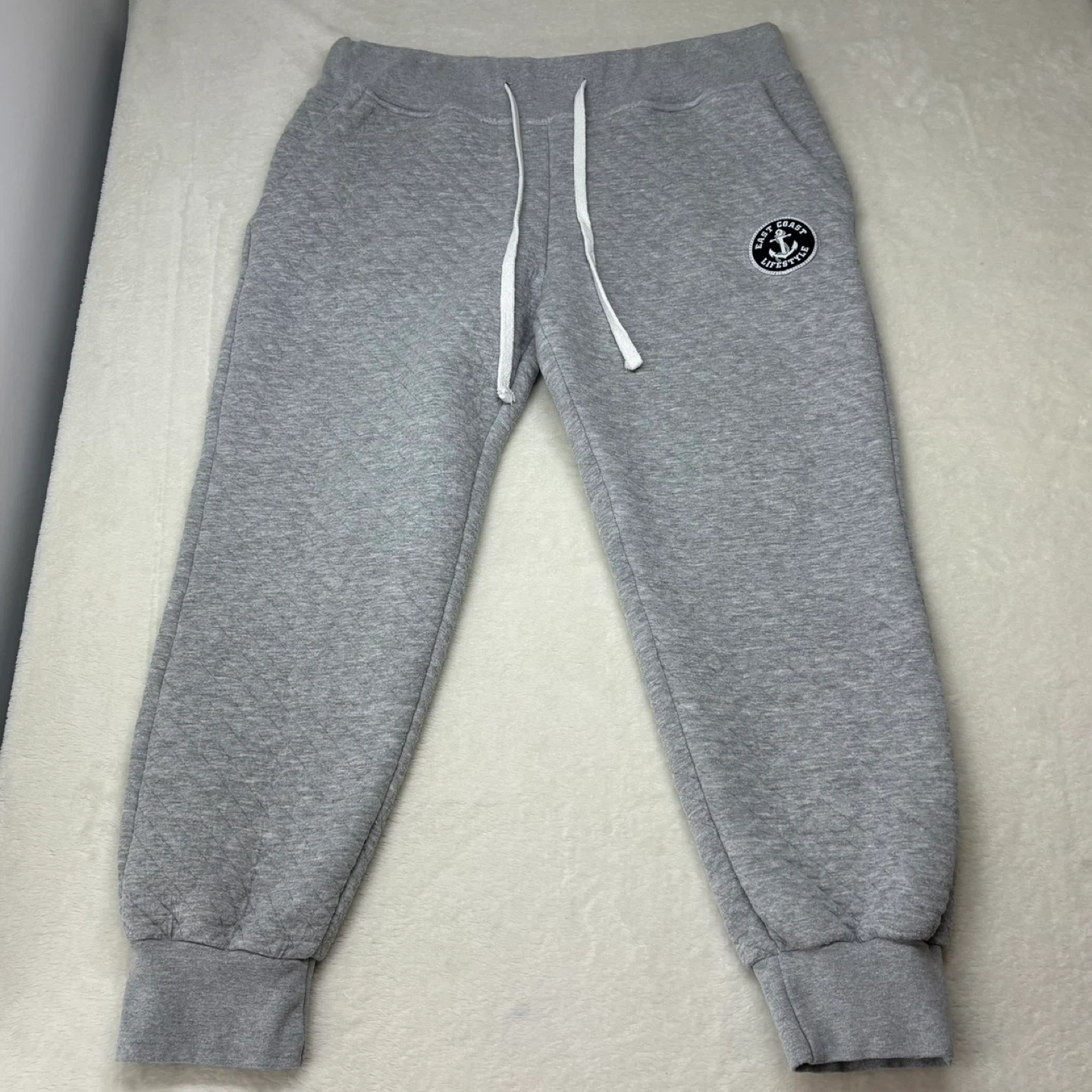 East Coast Lifestyle Quilted Jogger Sweatpants Gray Size S - photo 2