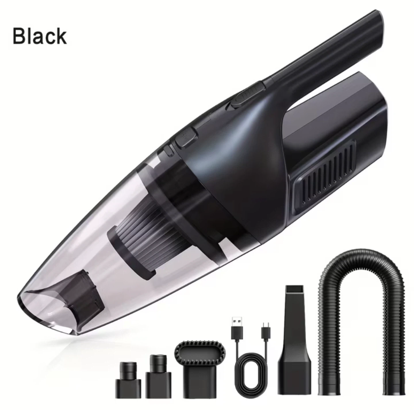 Black Handheld Vacuum Cleaner with Accessories