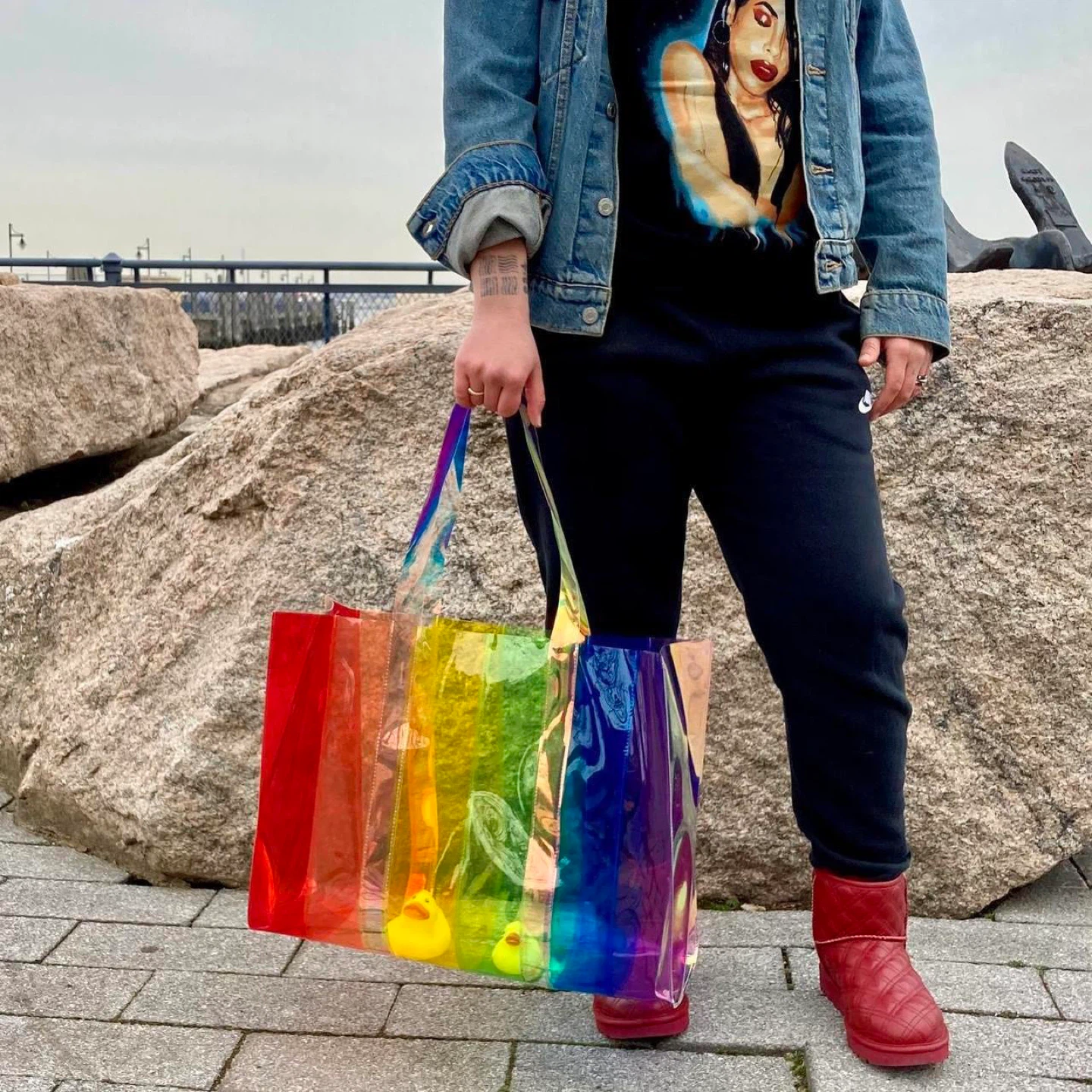 Rainbow beach tote