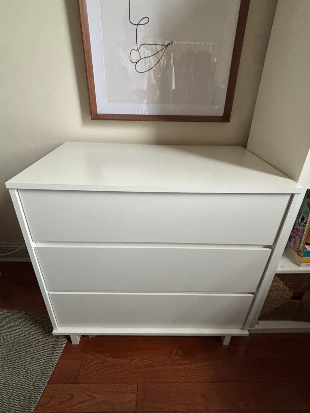 White 3-Drawer Dresser