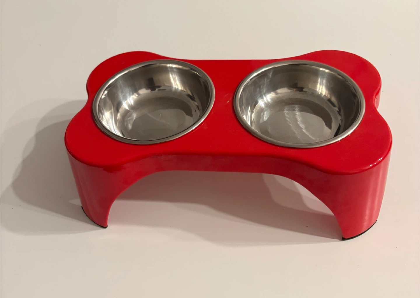 Red Double Dog/Cat Bowl Feeder Set!