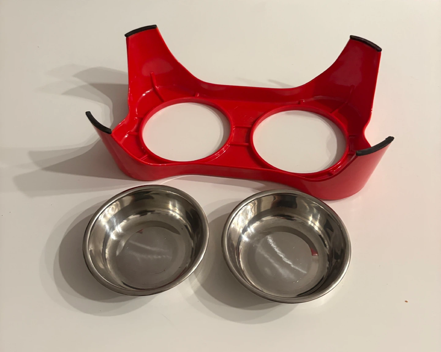 Red Double Dog/Cat Bowl Feeder Set! - photo 3