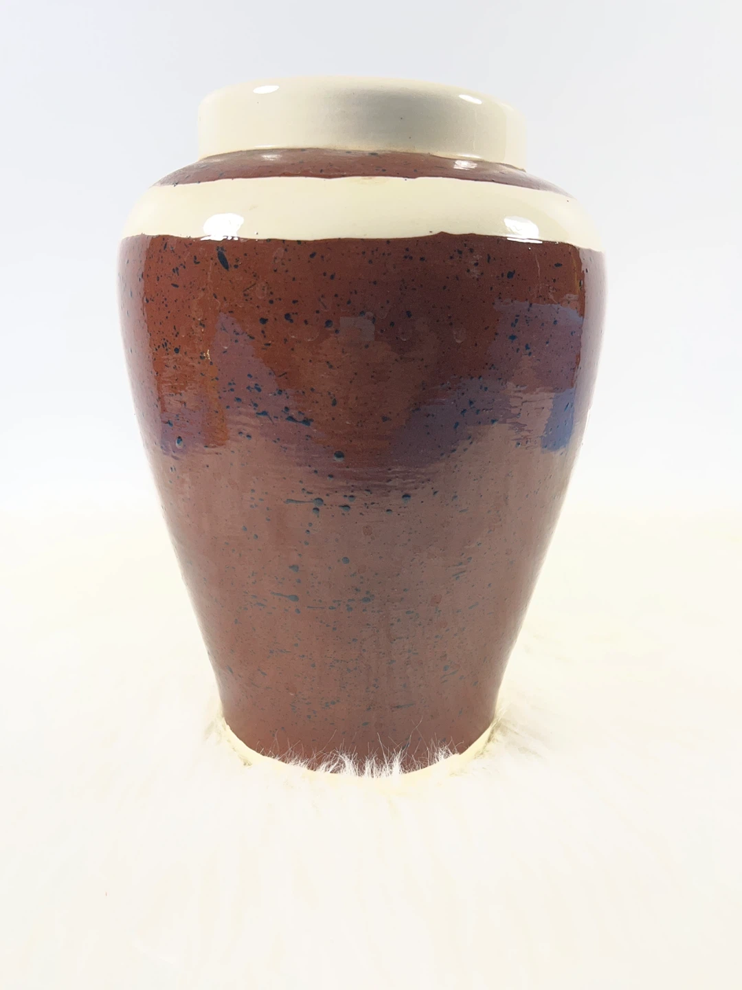 Vintage Brown Floral Ceramic Vase - photo 4