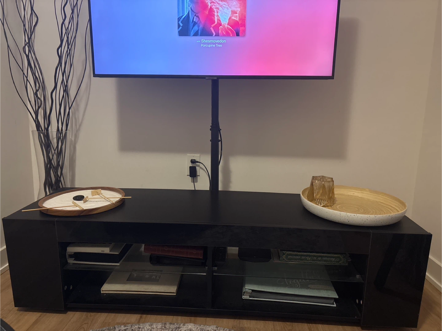 Black TV Stand Entertainment Unit - photo 3