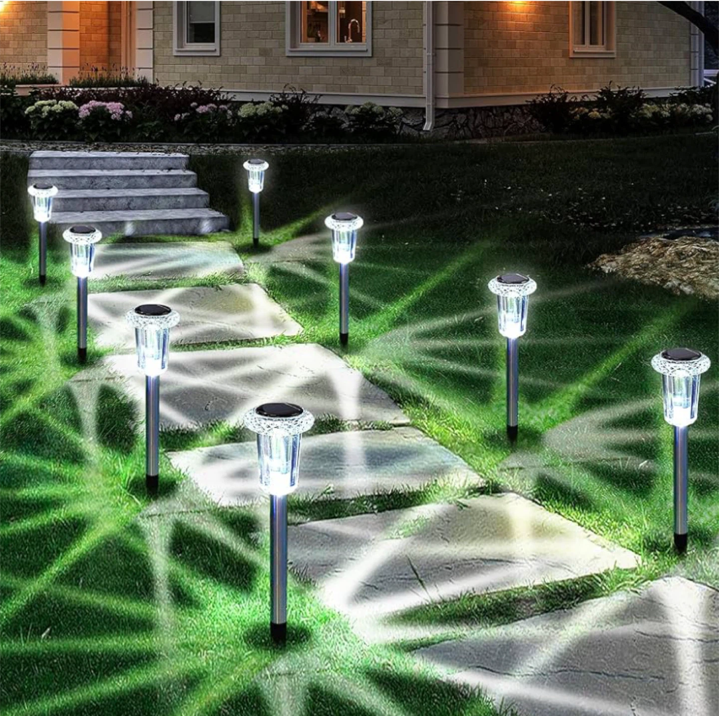 15 Pack Solar Powered Pathway Lights Waterproof