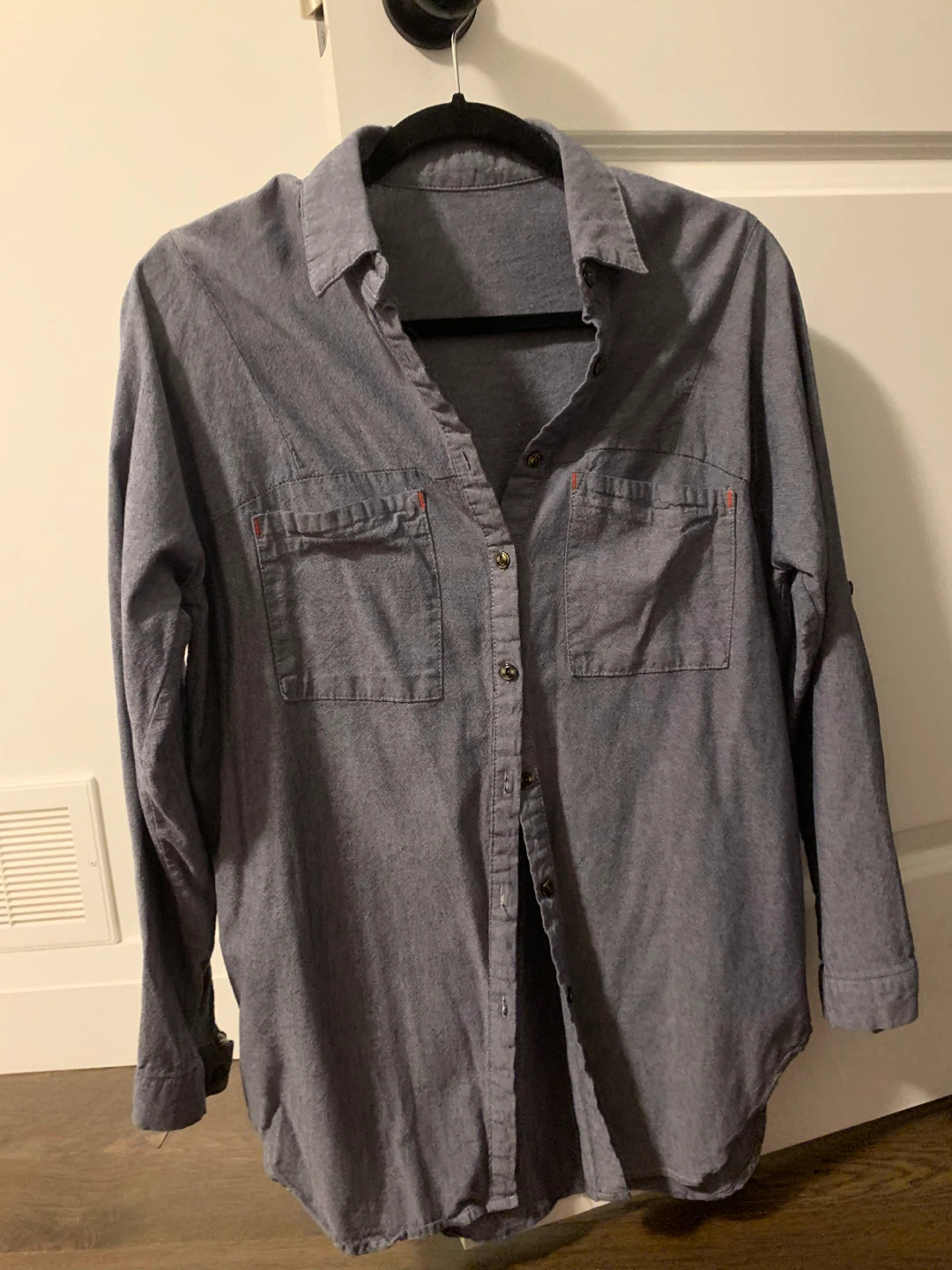 Women's Grey Button-Up Shirt