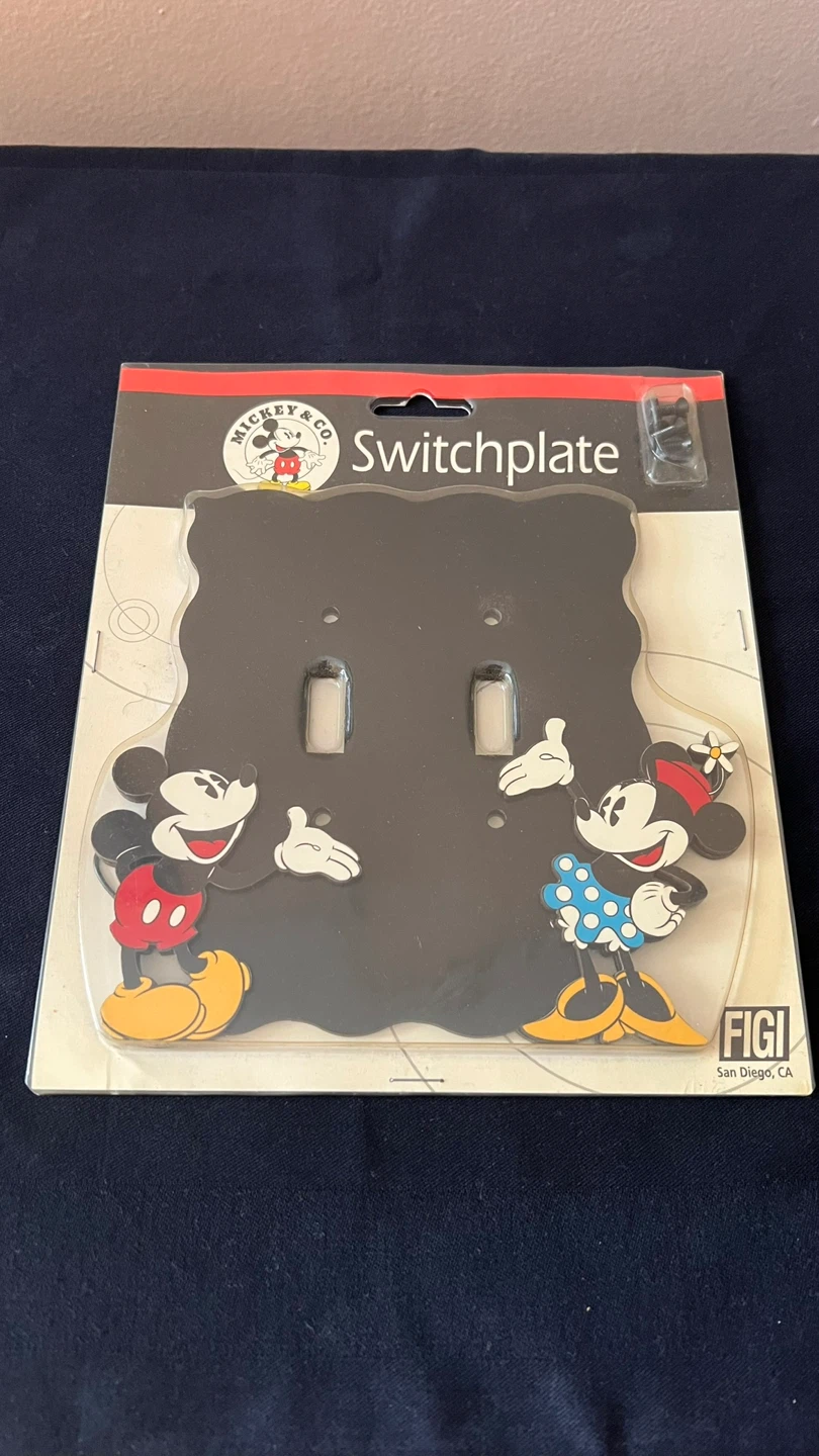 Vintage 1988 Disney Mickey & Minnie Mouse Dual-Light Switchplate
