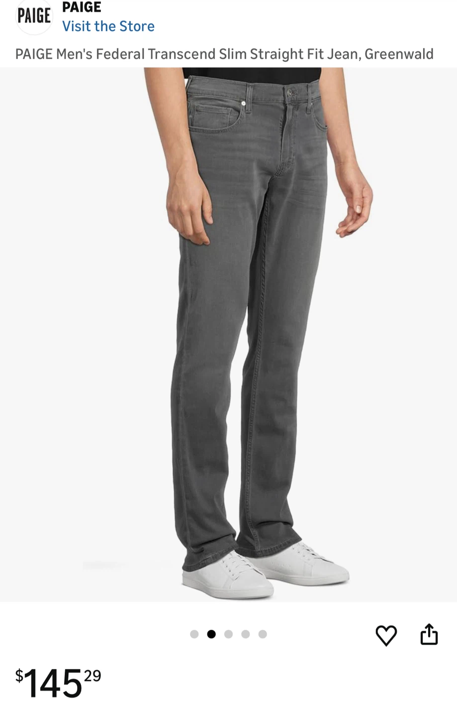 PAIGE Men's Federal Transcend Slim Straight Fit Jean - Greenwald - photo 5
