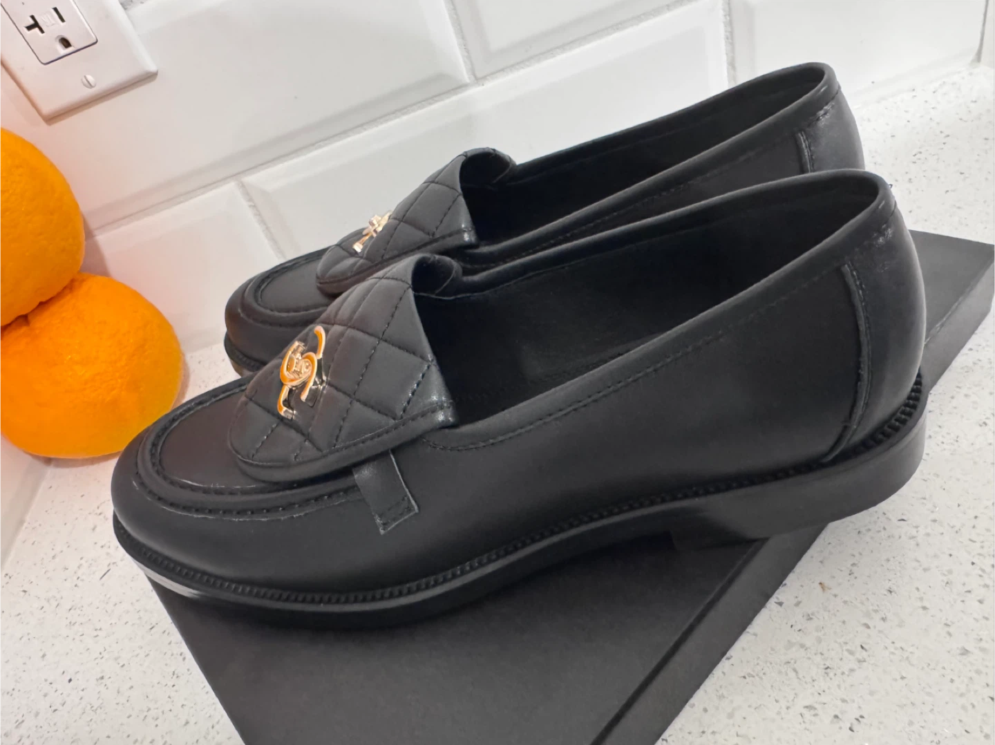 Chanel Black Quilted Loafers - photo 2
