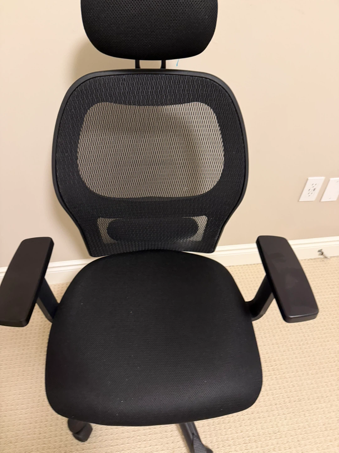 Black Ergonomic Office Chair with Headrest - photo 3