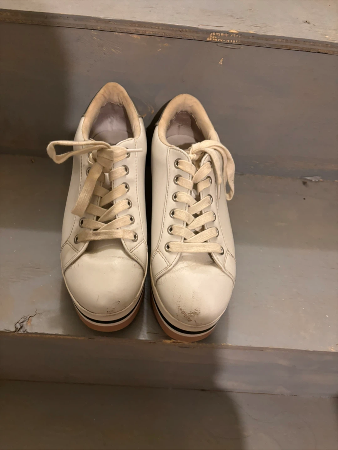 Steve Madden White Platform Sneakers