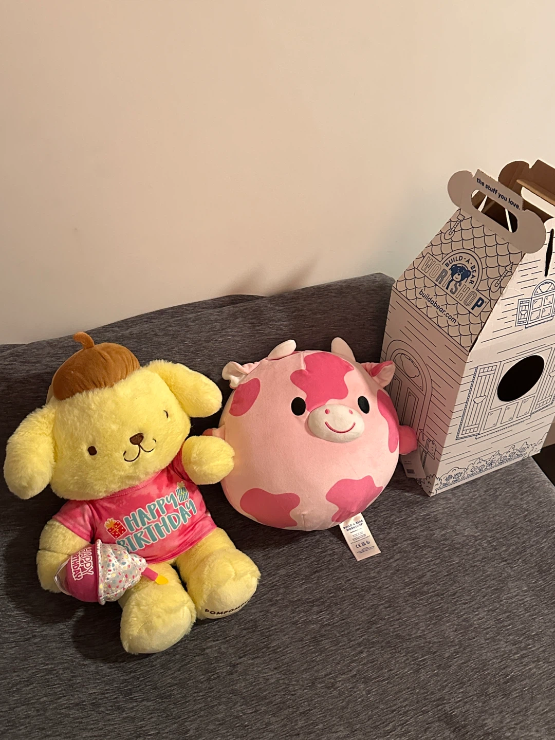 Build-A-Bear Pompompurin and Strawberry Cow Plush Toy