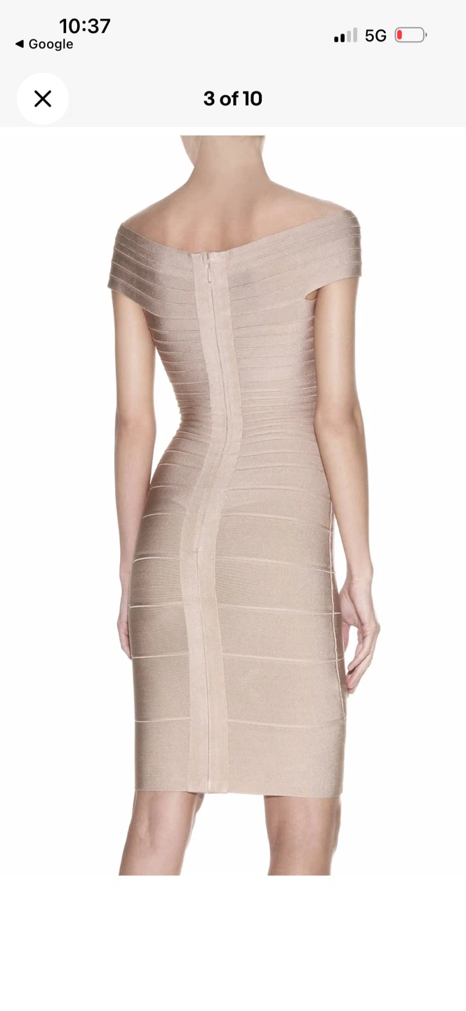 Elegant Classic Off-Shoulder White Bodycon Dress| size M|