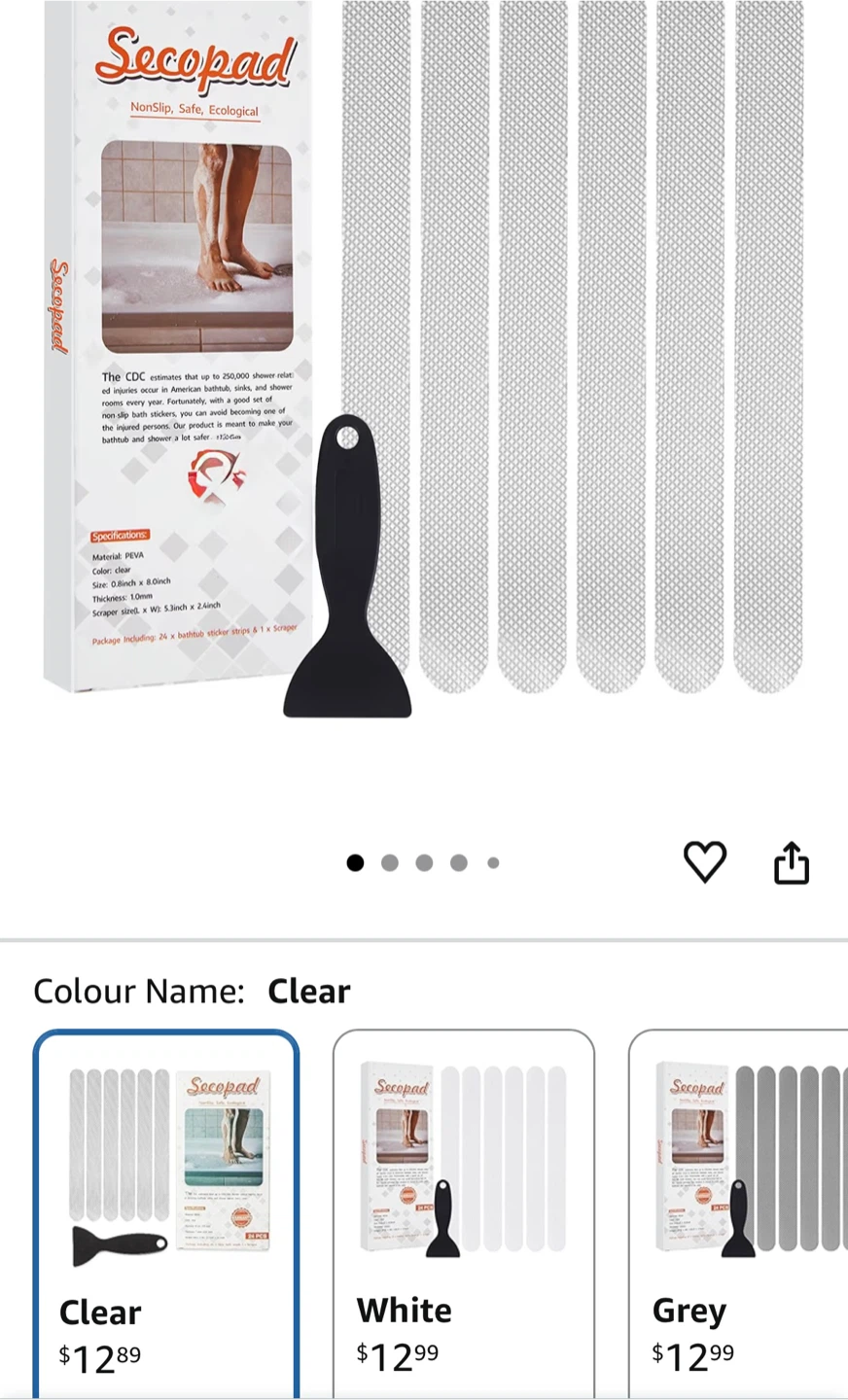 Anti-Slip Bath Strips - Clear - photo 3