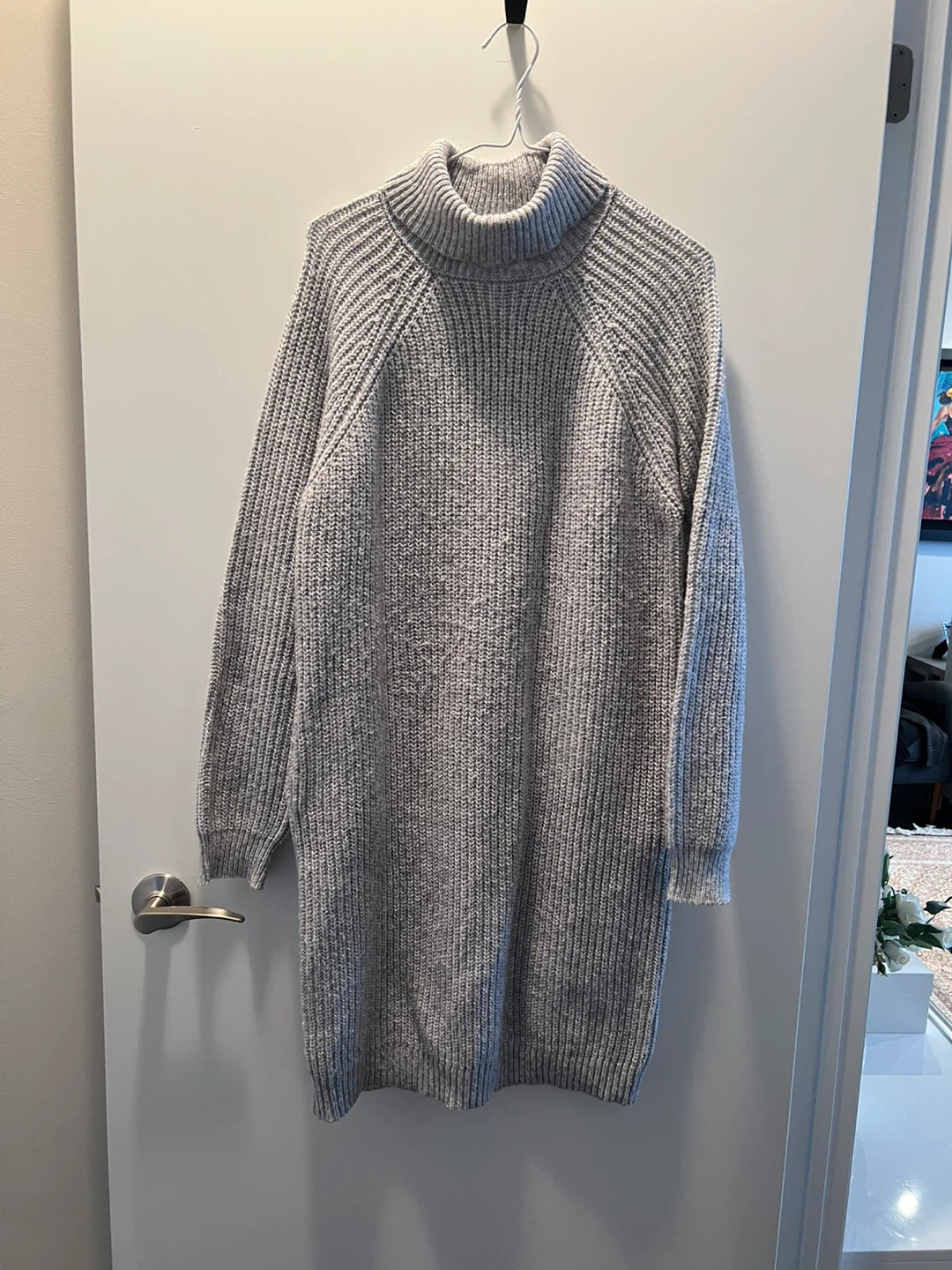 Happily Grey Women's Turtleneck Sweater Dress - Grey, Size M