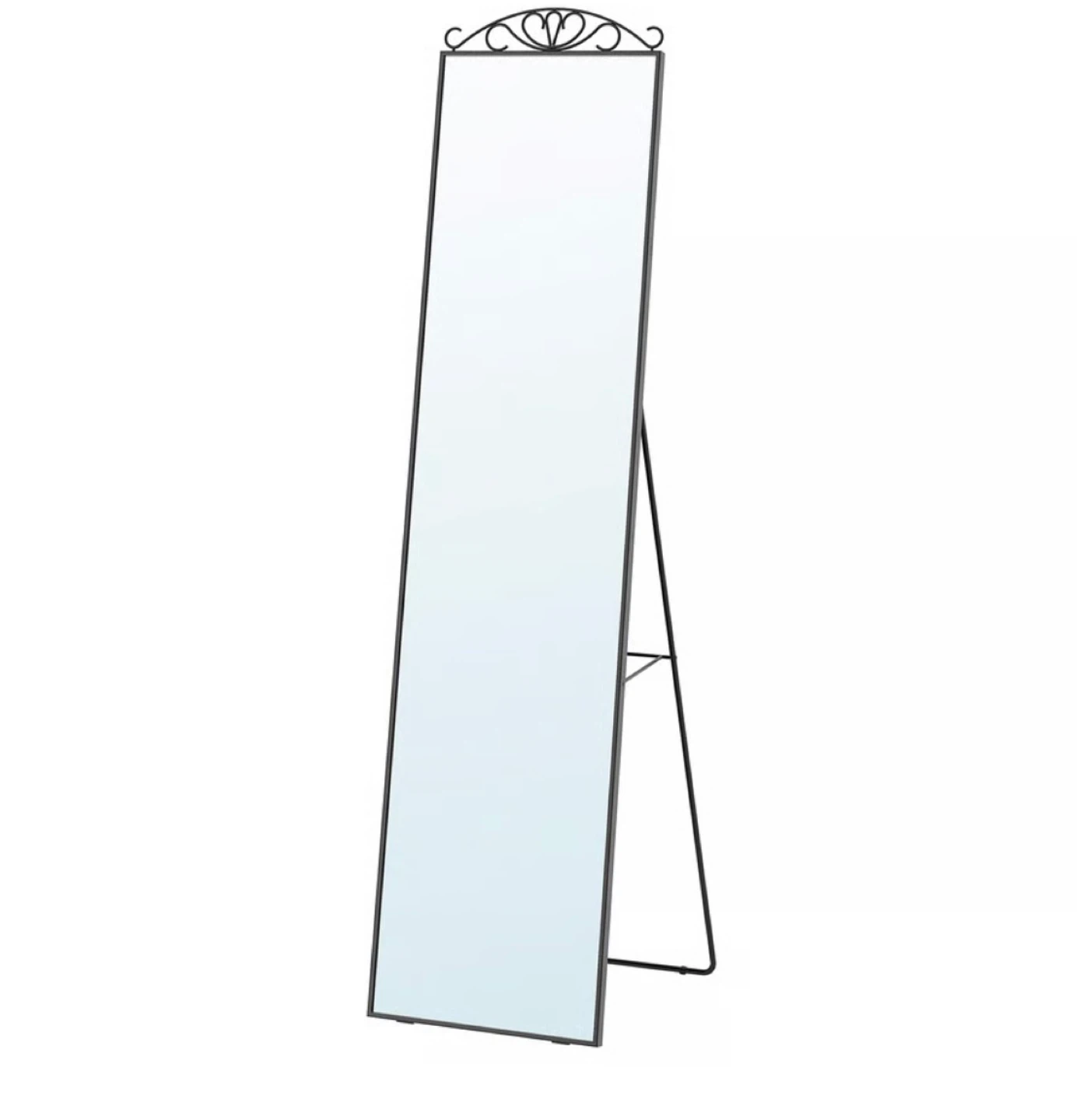 Full Length Standing Mirror with Ornate Top