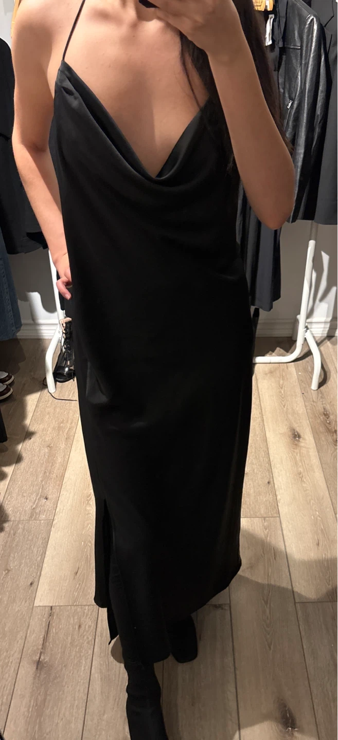 Banana Republic Black Cowl Neck Slip Dress - Size S