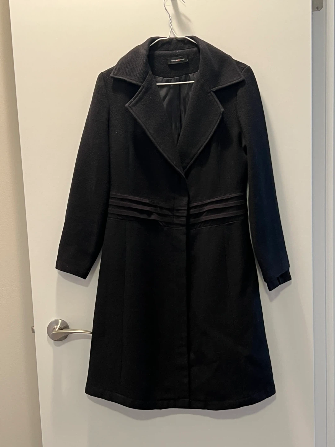 Tommy Hilfiger Women's Black Wool Blend Coat - XL