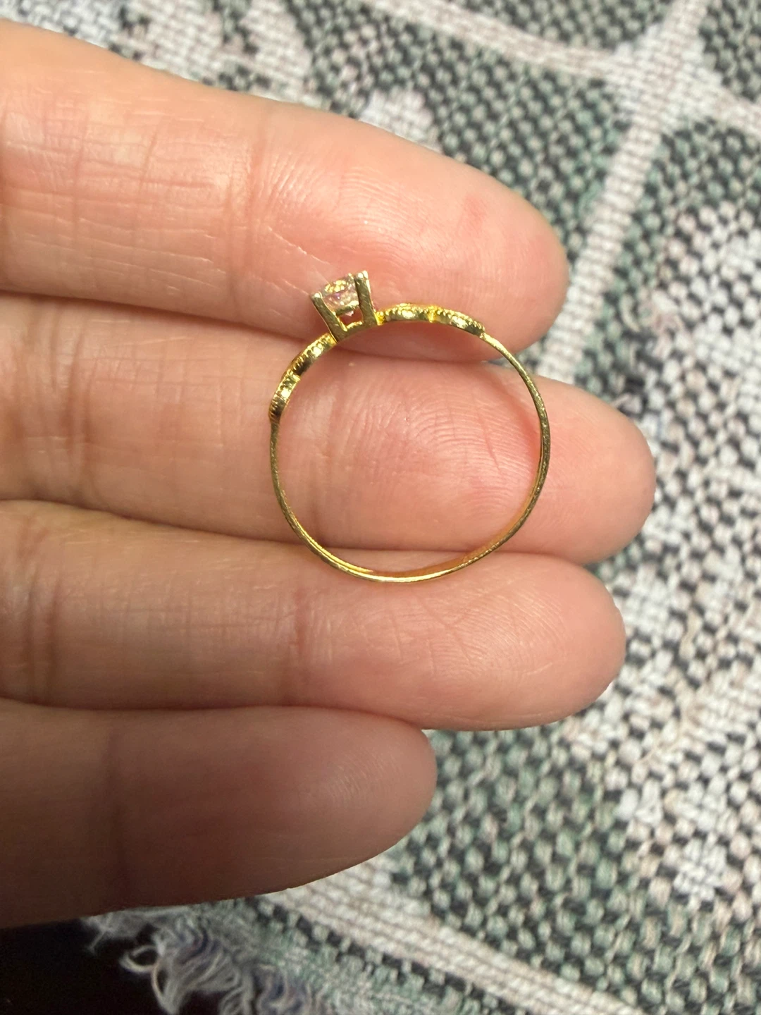 18K Gold Solitaire Ring with Infinity Detail - photo 2