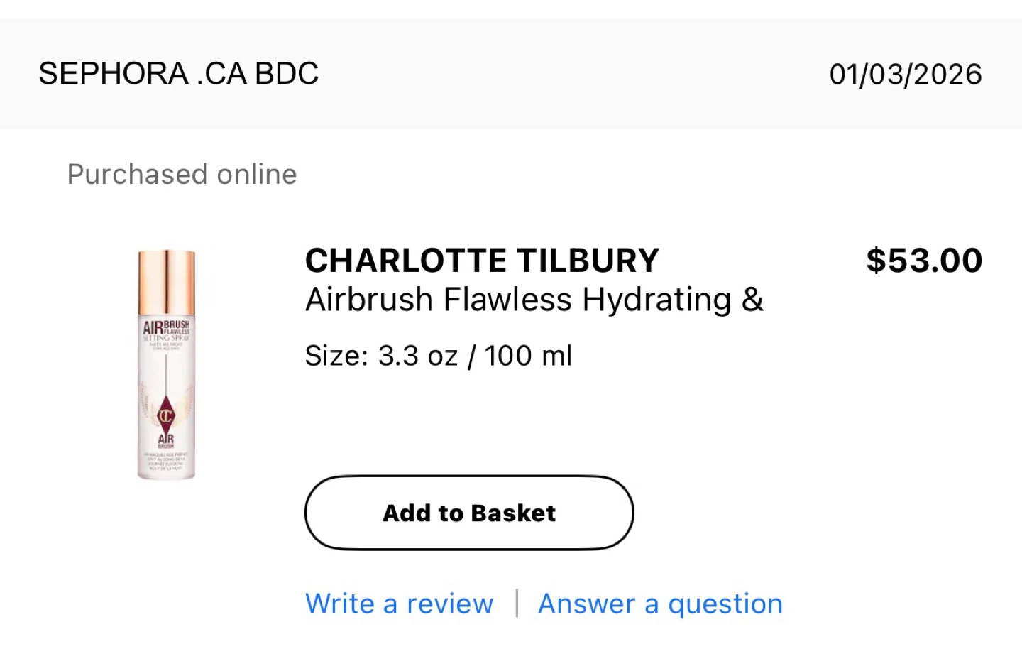 Charlotte Tilbury Airbrush Flawless Setting Spray - 100 ml - photo 2