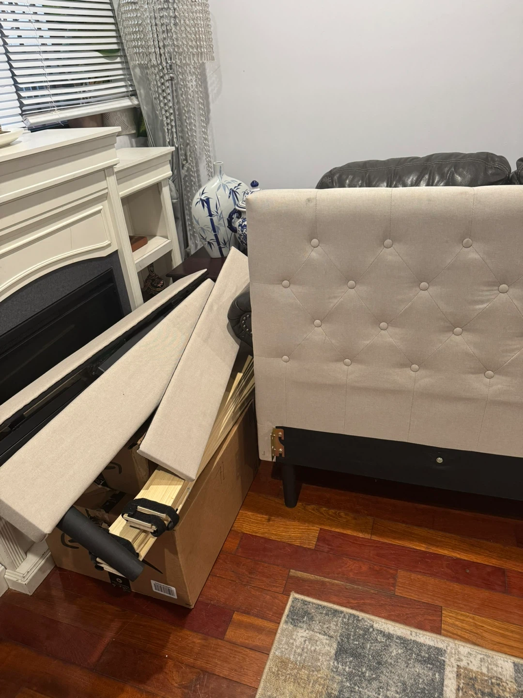 Tufted Upholstered Bed Frame with Headboard - photo 3