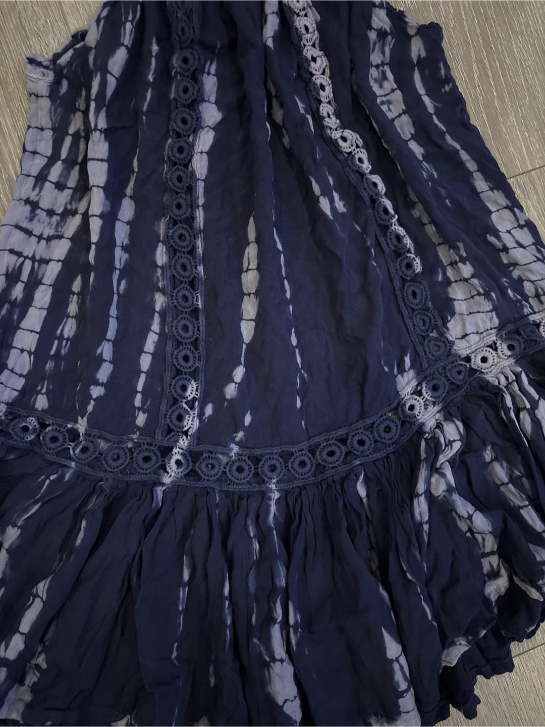 Blue Tie-Dye Sundress with Crochet Trim - photo 5
