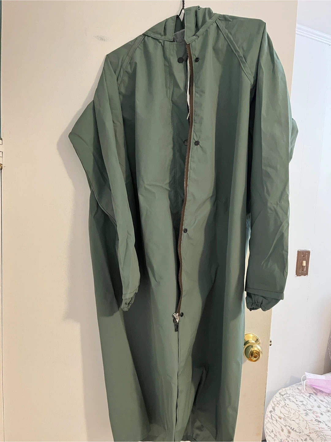 Green Hooded Raincoat