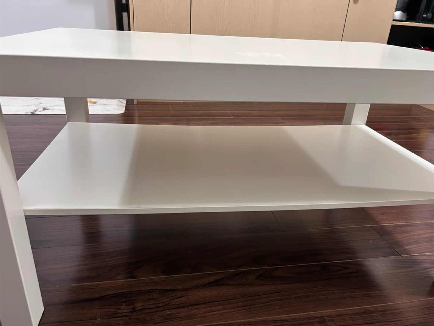 White Coffee Table with Shelf - photo 2