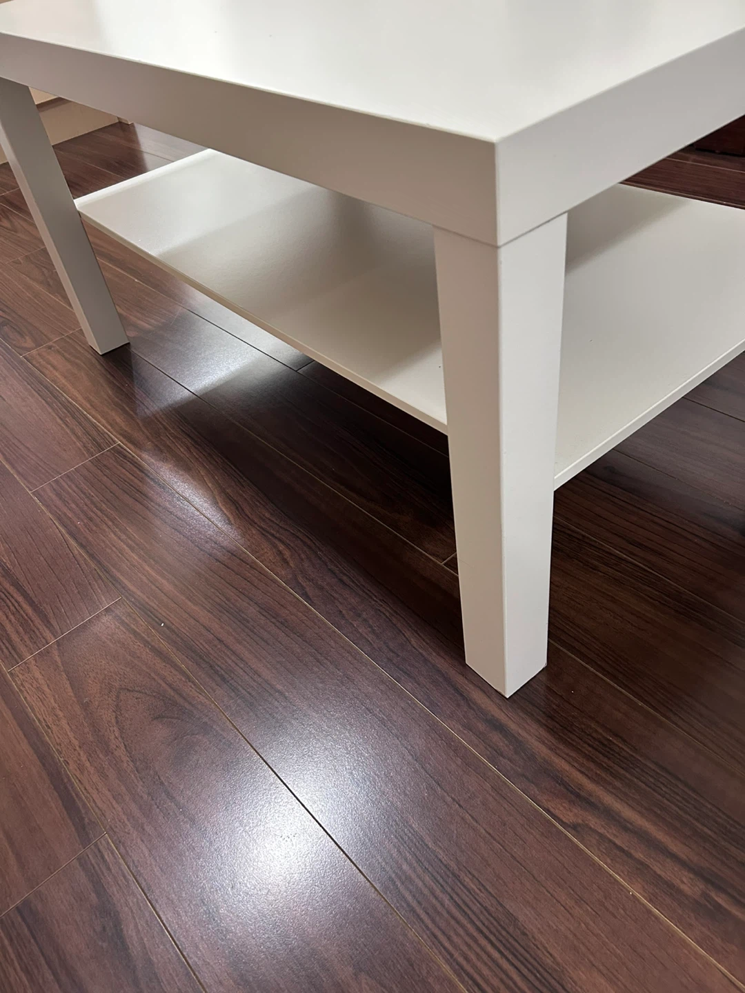 White Coffee Table with Shelf - photo 3
