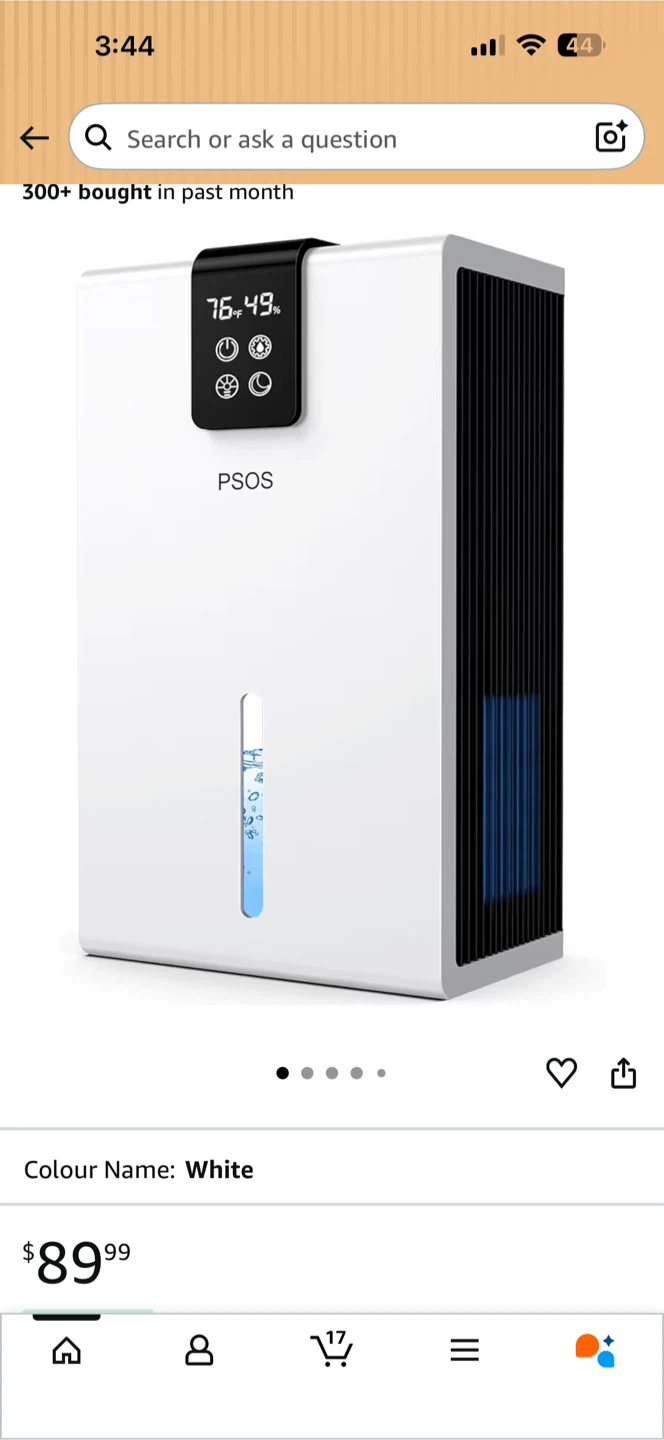PSOS White Dehumidifier