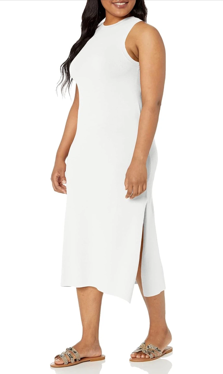 NEW! The Drop Gabriela High Neck Side-Slit Maxi Sweater Dress