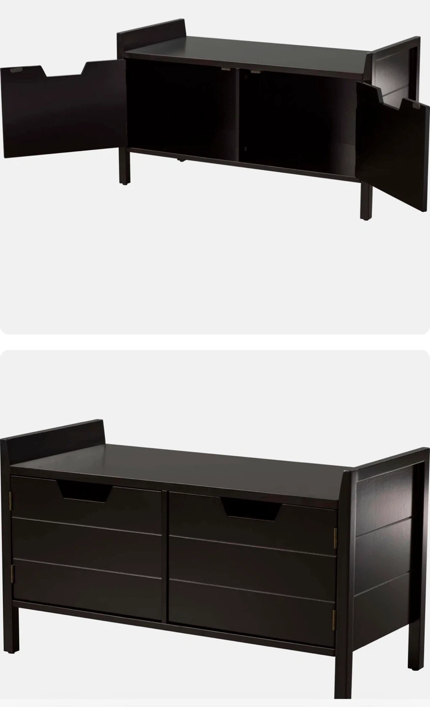 Brand New Dark Brown Storage Bench with 2 Doors