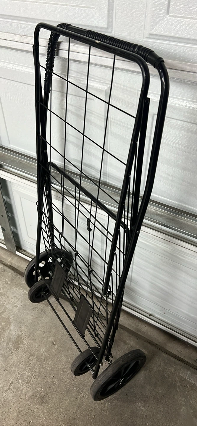 Black Folding Shopping Cart - photo 2
